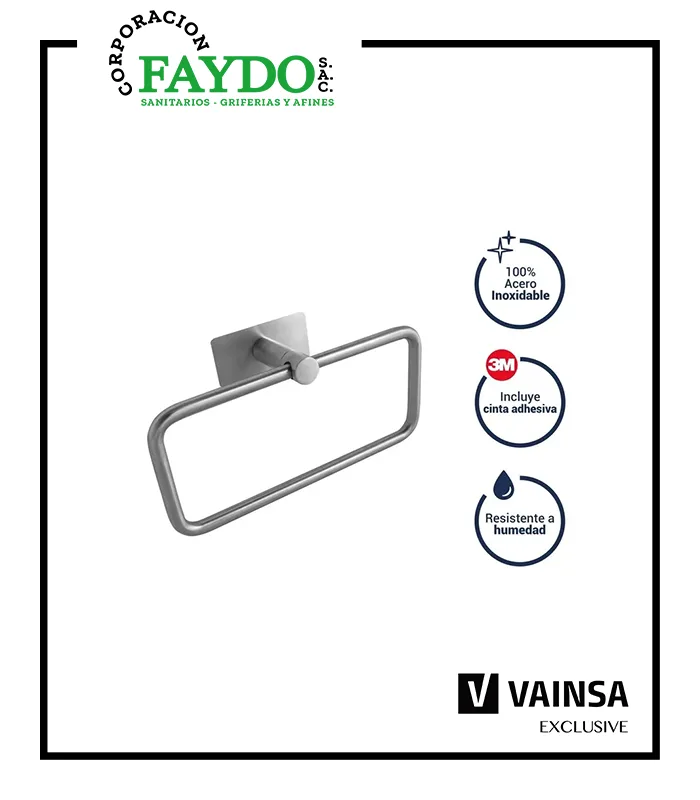 Toallero De Anillo Inox Bali Con 3M Vainsa