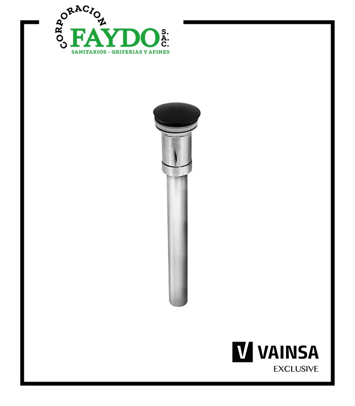 Desague Para Lavatorio Tipo Push Black Mate Vainsa