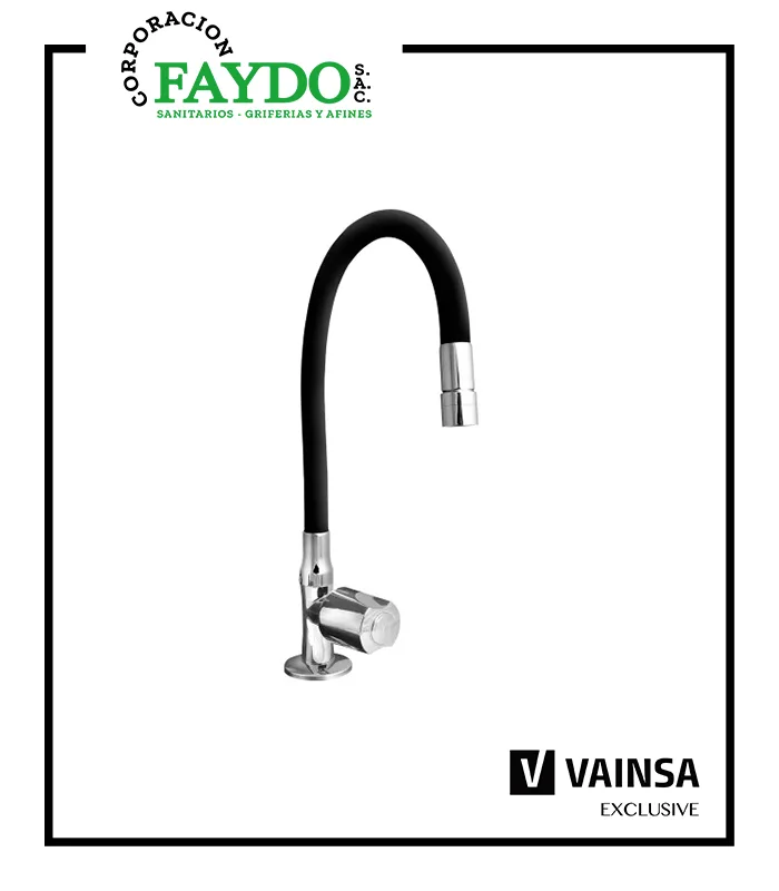 Llave Para Lavadero Al Mueble Pico Flexible Negro Avante Vainsa