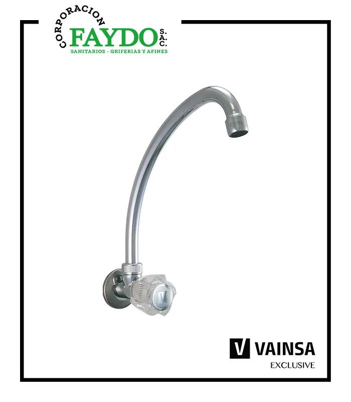 Llave Para Lavadero A La Pared Pico L Cristal Vainsa