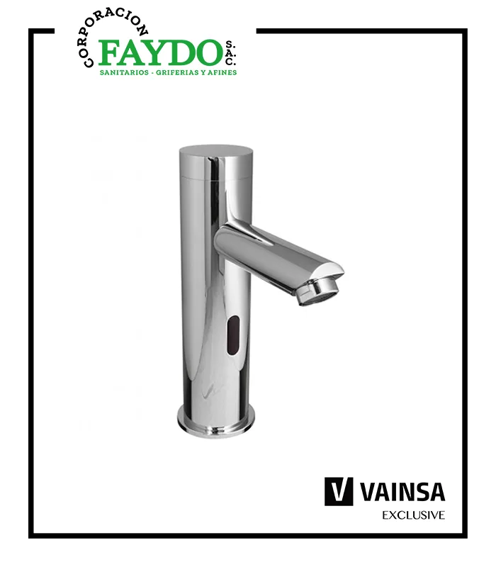 Llave Lavatorio Electronica Baja Minimalista Dual Con Sensor Vainsa