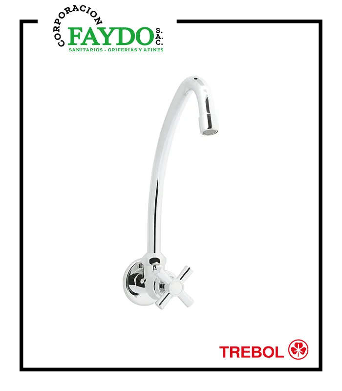 Llave De 1/2″ Cocina A La Pared Brisa Trebol