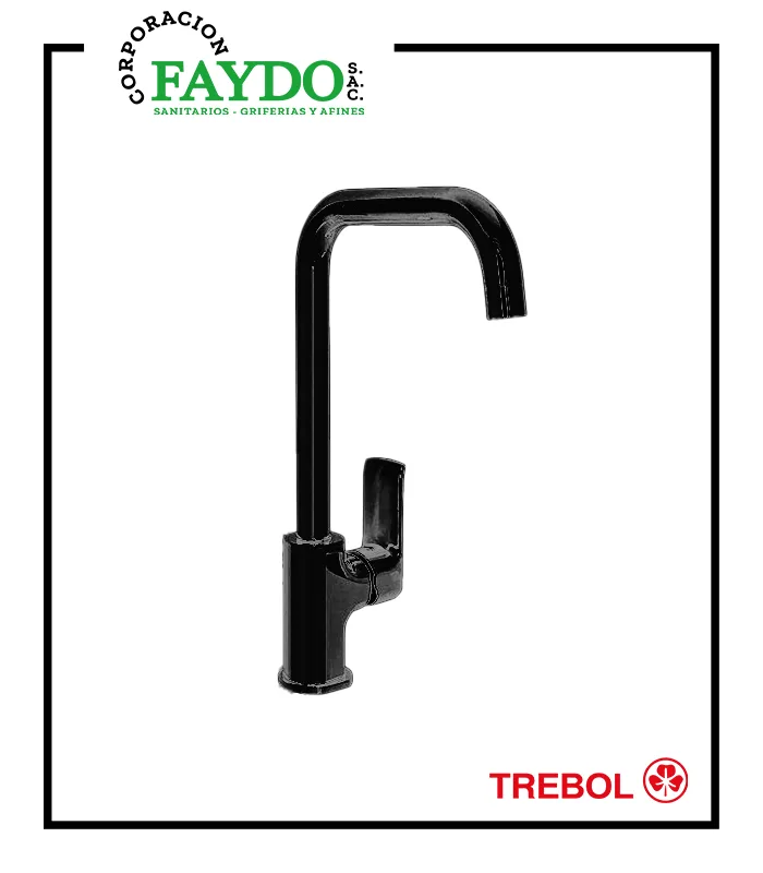 Mezcladora Cocina Monocomando Cambria Noir Trebol