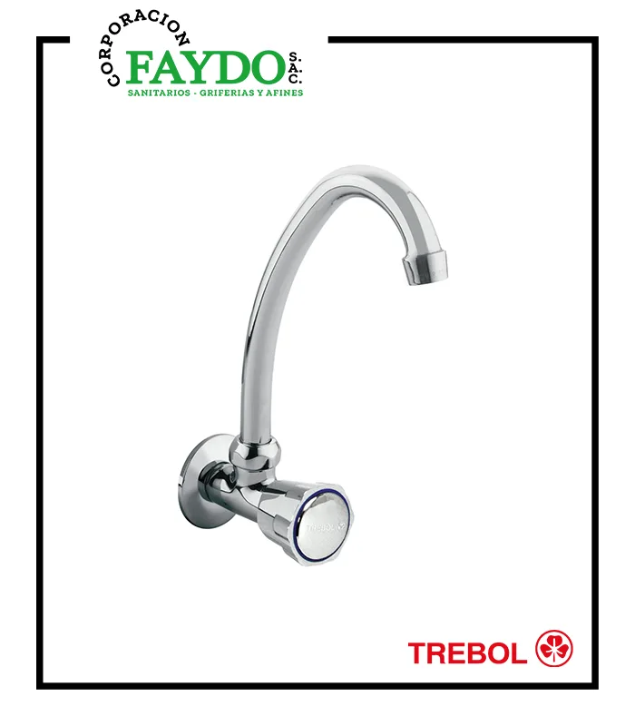 Llave De 1/2″ Cocina A La Pared Eco Trebol