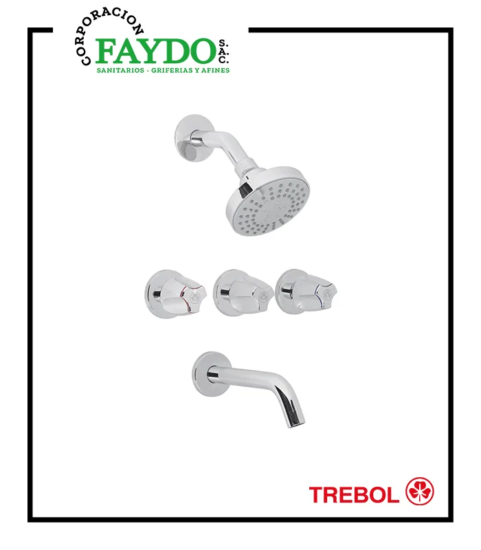 Mezcladora De Ducha Tina 8″ Con Salida De 4″ Iseo Trebol