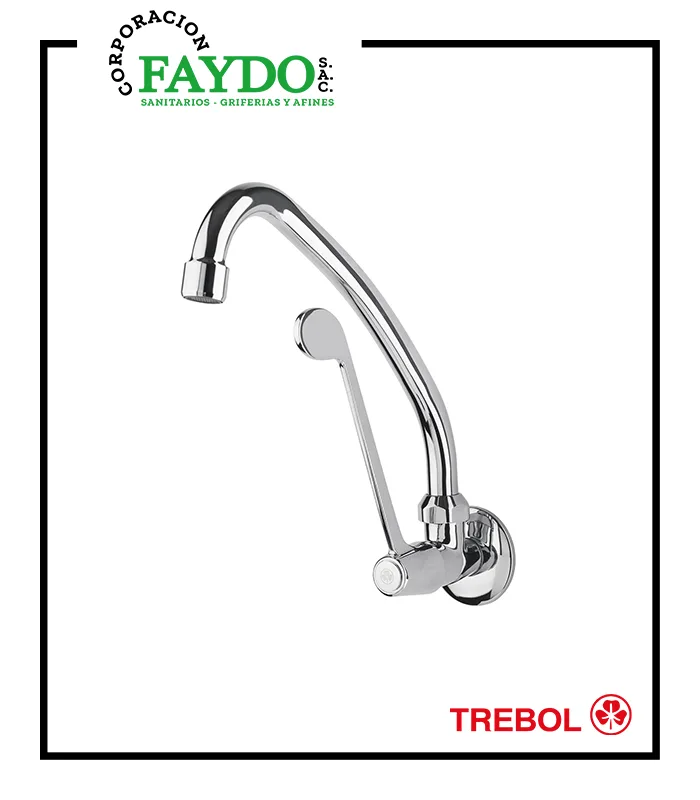 Llave De 1/2″ Clinica Para Lavadero A La Pared Trebol