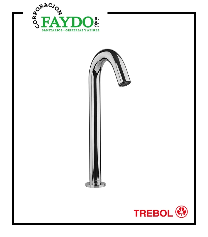 Llave Sensor Pico Alto 32Cm Para Lavatorio Trebol