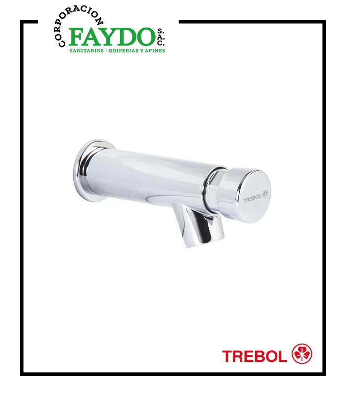 Llave Temporizada Minimalista Corta Pared Para Lavatorio Trebol