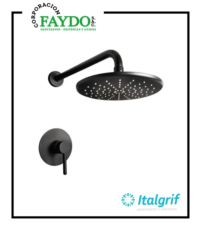 Monocomando Para Ducha Con Salida Española Cartagena Black Italgrif