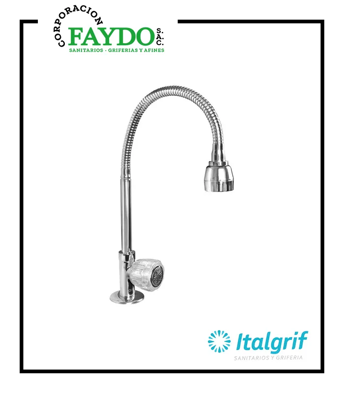 Llave Lavadero Al Mueble Con Pico Flexible Galapagos Italgrif