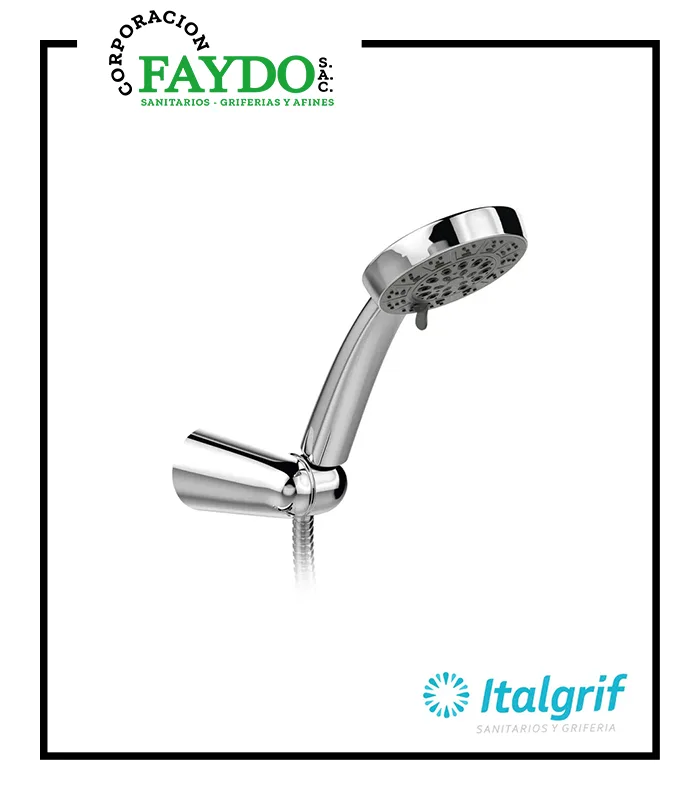 Ducha Telefono Buzios Con Manguera Flexible De 1.5M Y Soporte Cromado Italgrif