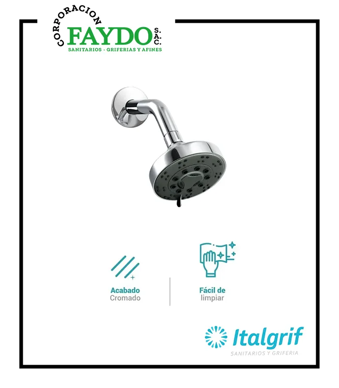 Salida Para Ducha Tecno Con Brazo Y Canaplo Cromados Italgrif