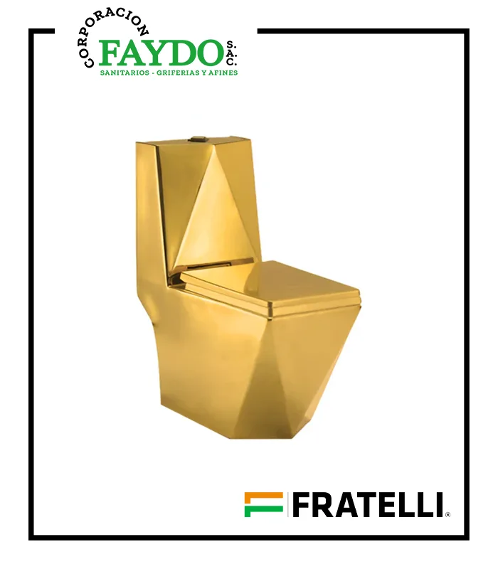 Inodoro One Piece Minimalista Dorado 8619G Fratelli