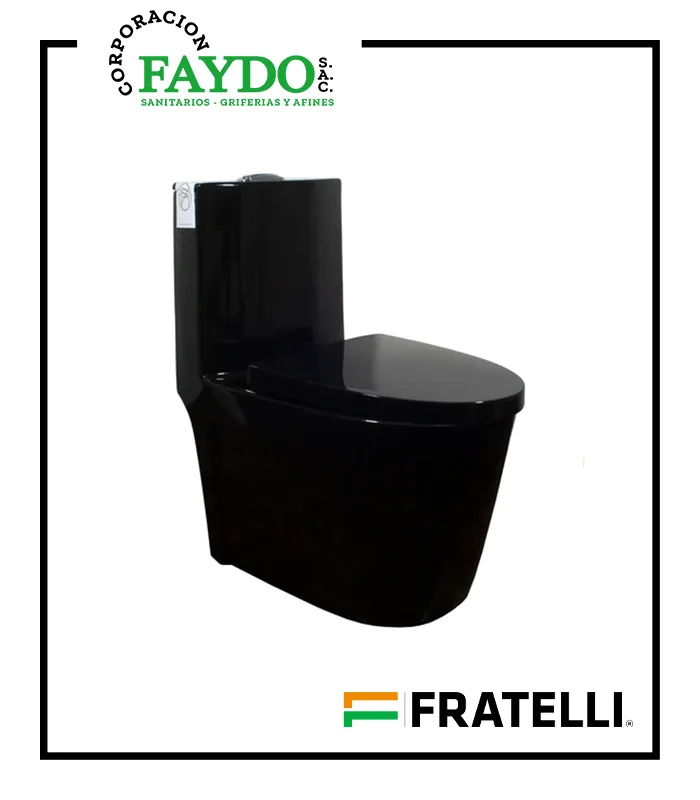 Inodoro One Piece Minimalista Negro 8616 Fratelli