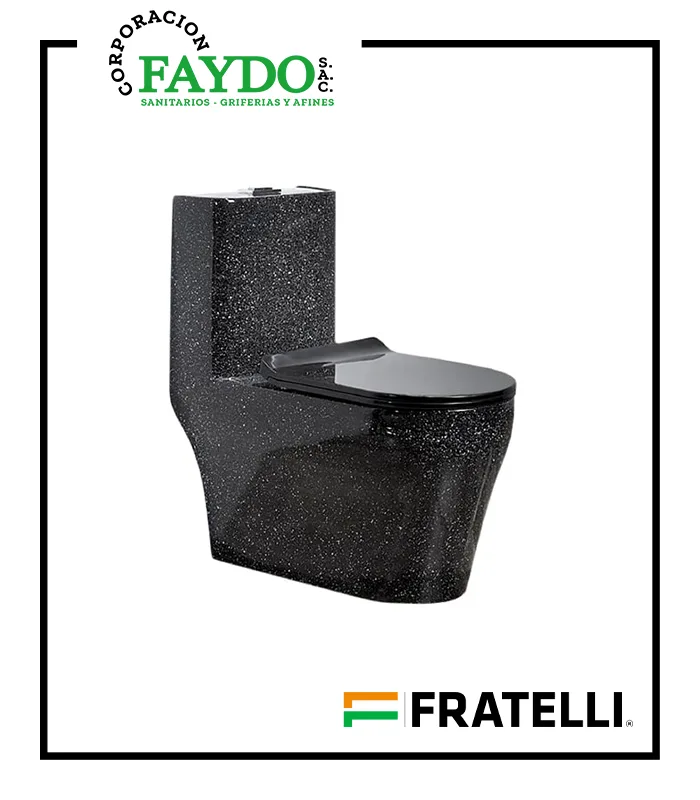 Inodoro One Piece Minimalista Negro Satinado 8285 Fratelli