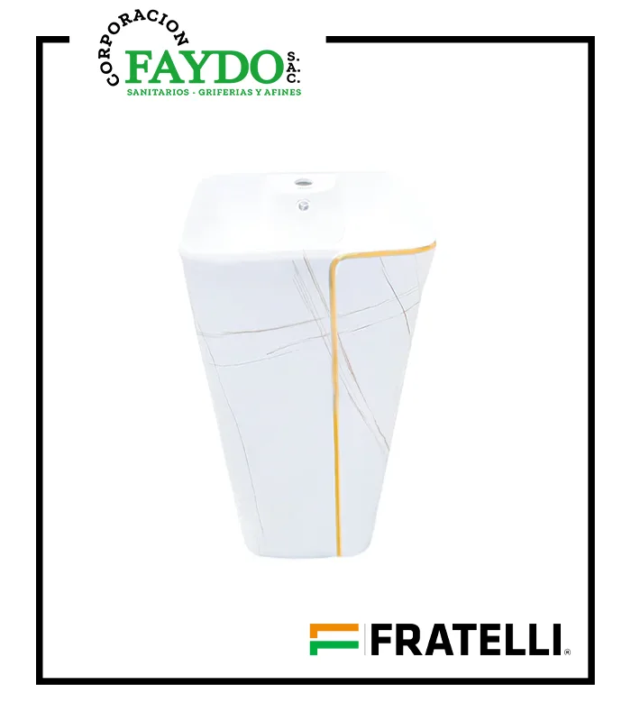 Lavatorio Pedestal Minimalista Blanco 8802-Mwg Fratelli